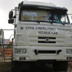 Mobile laboratory at an Ebola treatment centre in Butembo