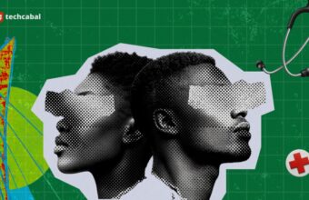 Healthcare workers and patients at a Nigerian medical facility