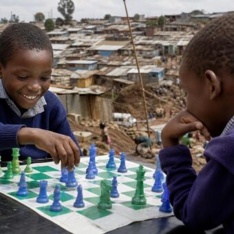 Recycled Plastic Chess Sets Expand Access for Children in Kibera