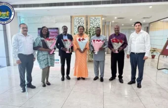Sierra Leone Ministry of Health delegation visiting a medical equipment manufacturer in Chandigarh, India