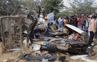 Helicopter crash site in Zimbabwe’s Marondera rural area