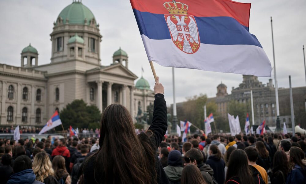 Students rally in Belgrade ahead of Serbia’s snap parliamentary elections